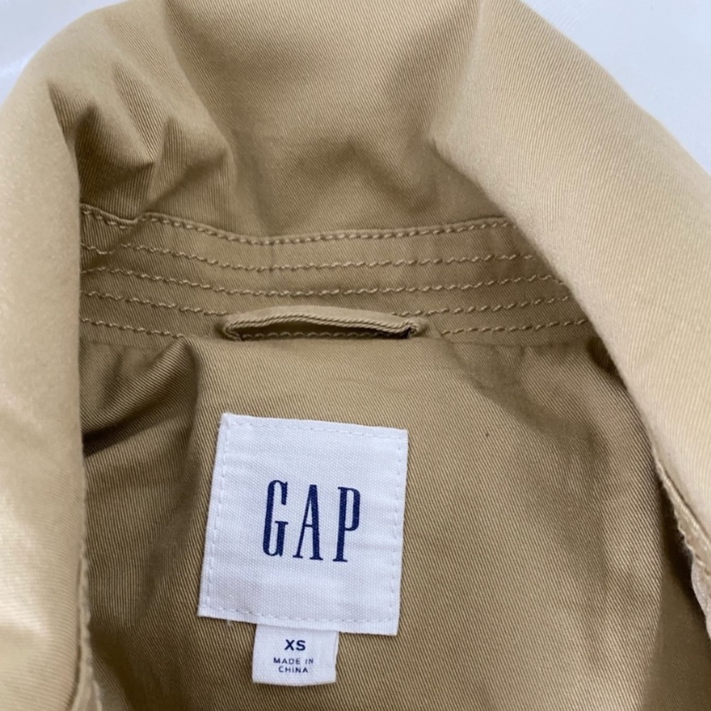 🆕 GAP Khaki Coat with Waist Tie Belt. Cotton - Spandex Made (NWOT) - Picture 8 of 13